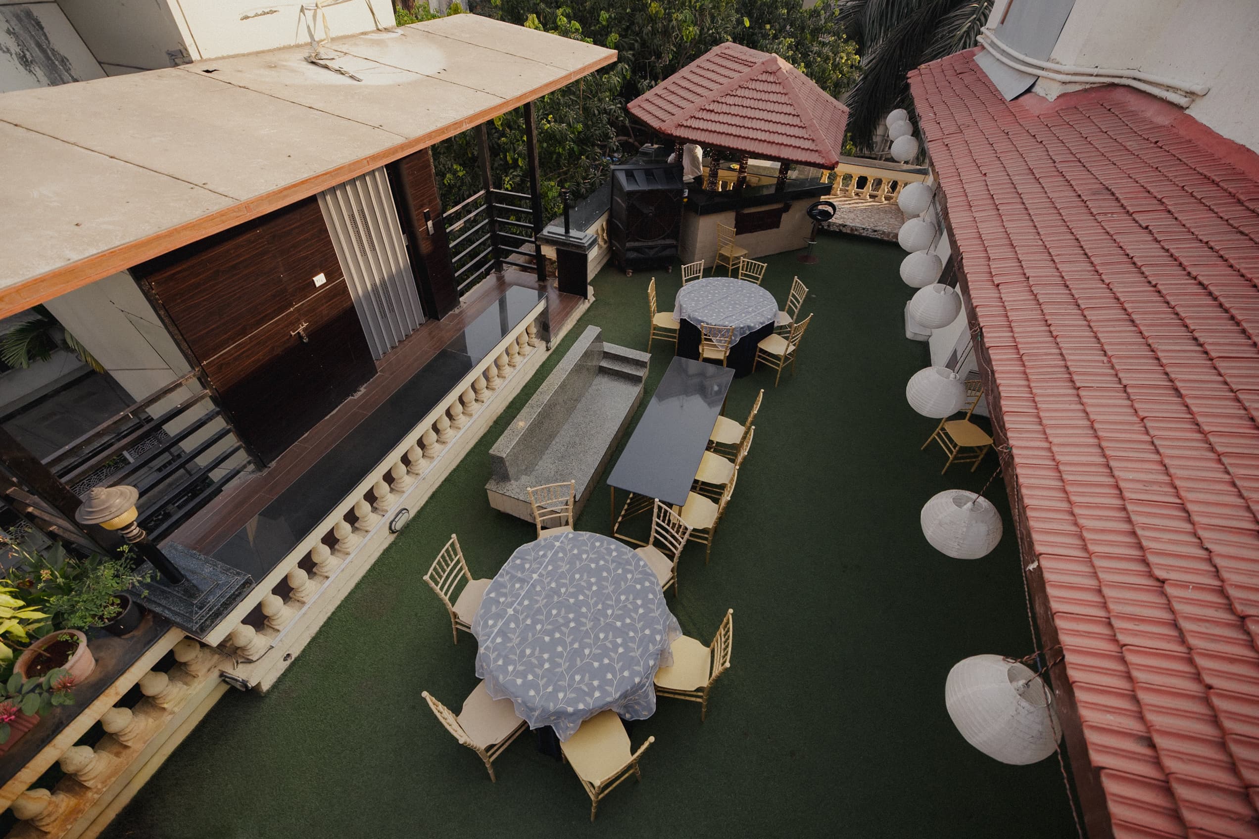 Terrace event space aerial view