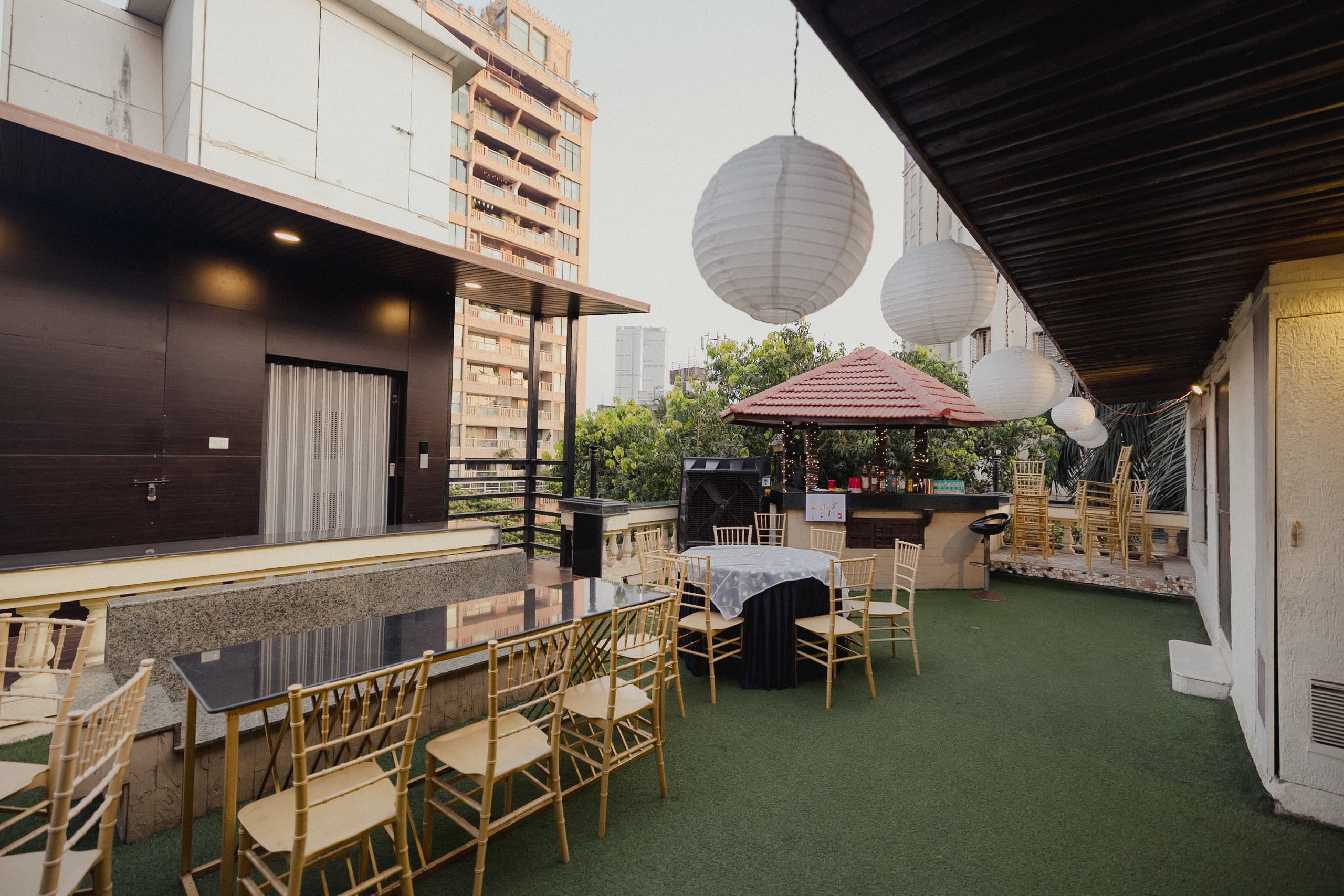 Party setup at Bachi's Nest