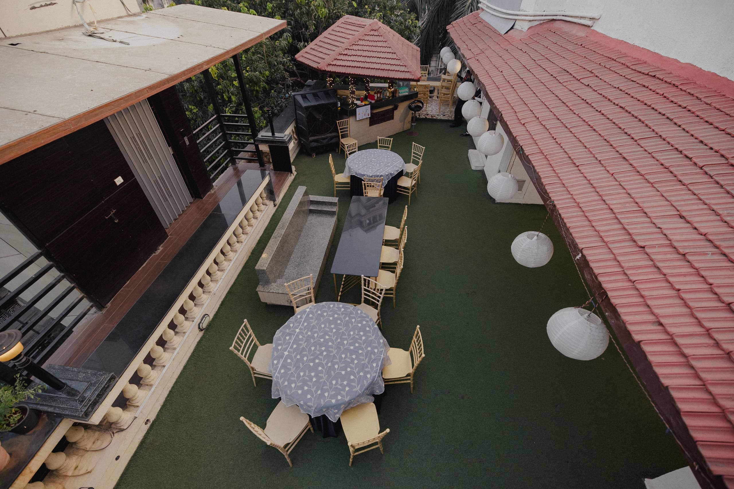 Rooftop event setup